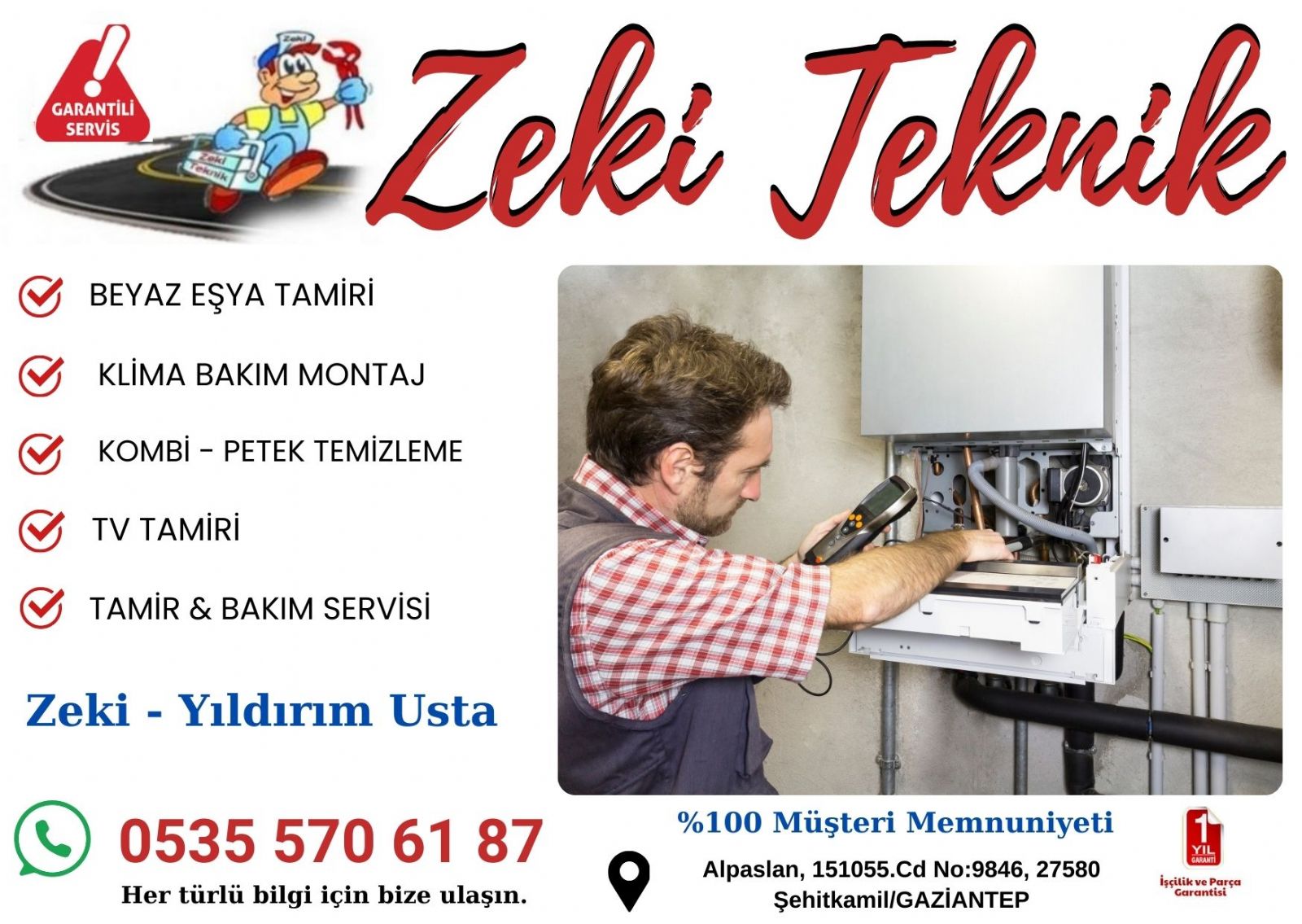 Şehitkamil Kombi Tamircisi